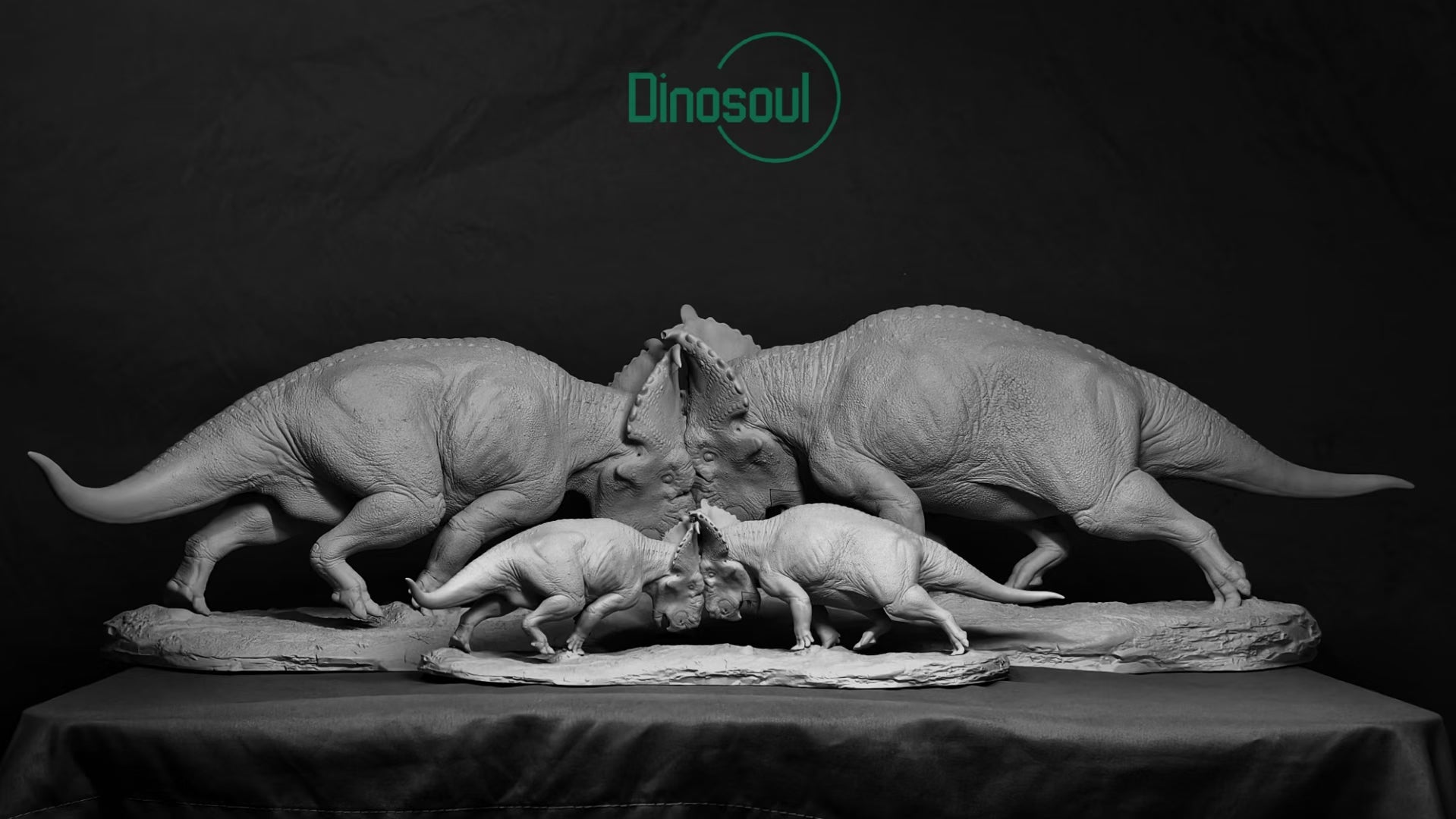 Dinosoul Studio Pachyrhinosaurus Battle Scene Model