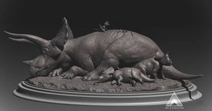 Art&Evolution Studio 1/15 Scale Triceratops Scene Model