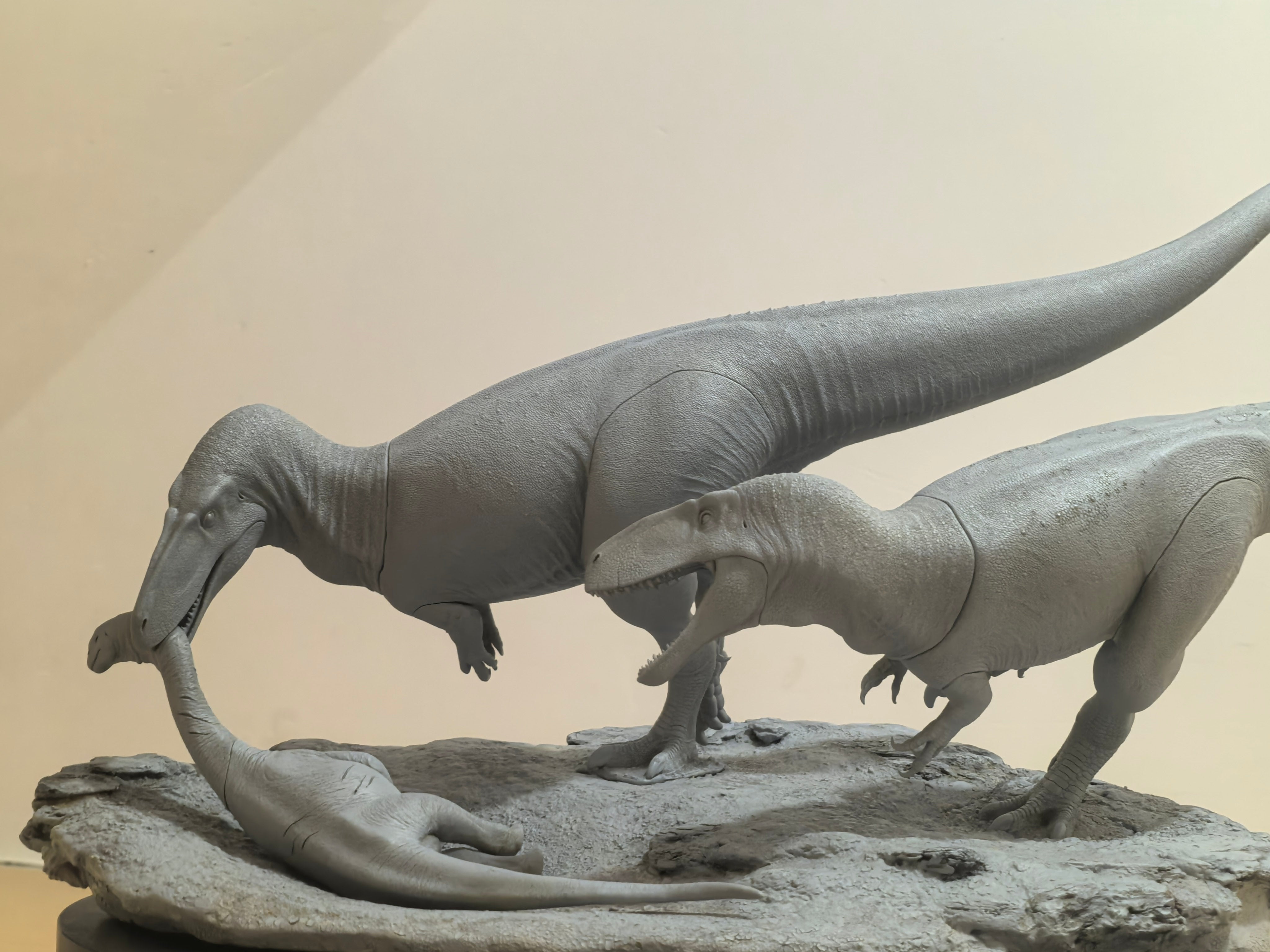 MK Studio 1:20 Scale Megalosaurus Pair Hunt Cetiosaurus Scene Statue