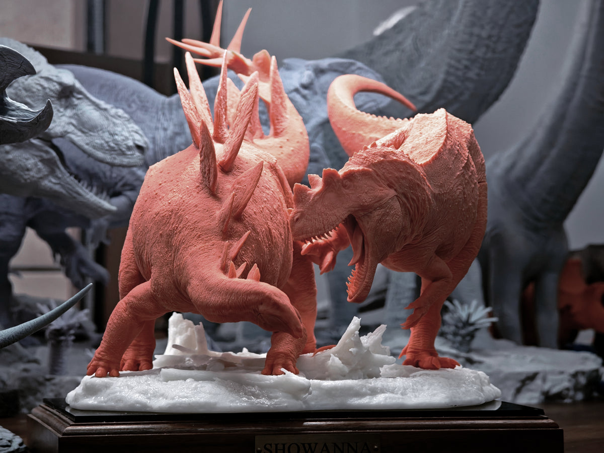 SHOWANNA 1/15 Scale Ceratosaurus VS Stegosaurus Model