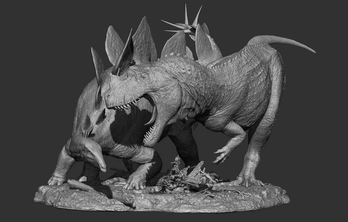 SHOWANNA 1/15 Scale Ceratosaurus VS Stegosaurus Model