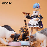 JXK 1/6 Cats That Eat Cat Food Model