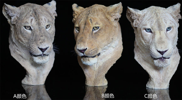 1/2 Lioness Head Statue