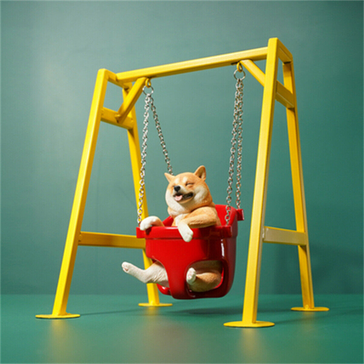 JXK 1/6 Shiba Inu On A Swing Model