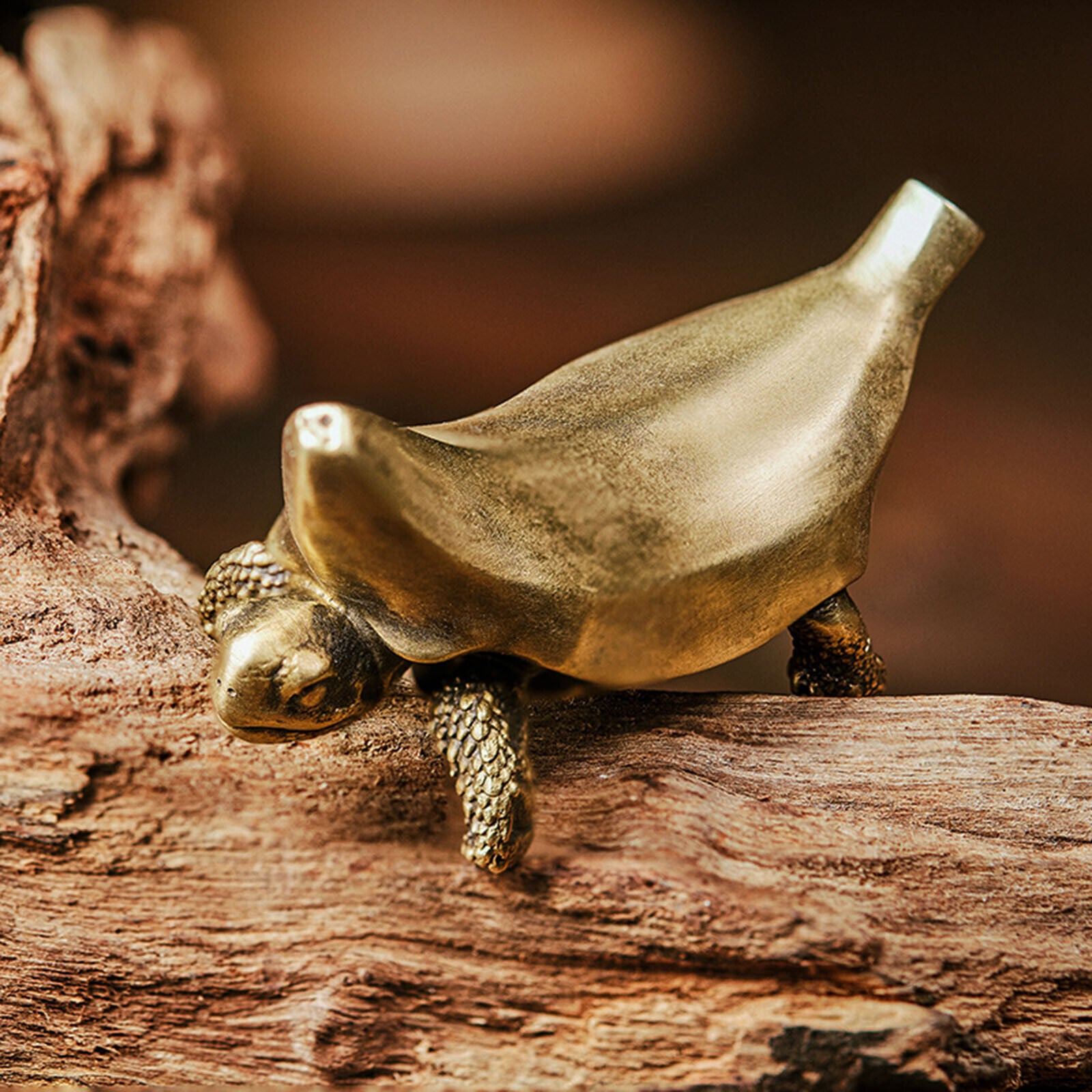 KONGZOO Brass Banana Turtle Model