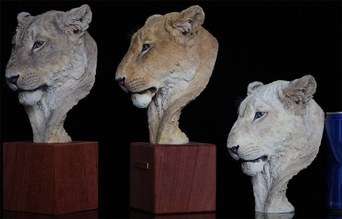 1/2 Lioness Head Statue