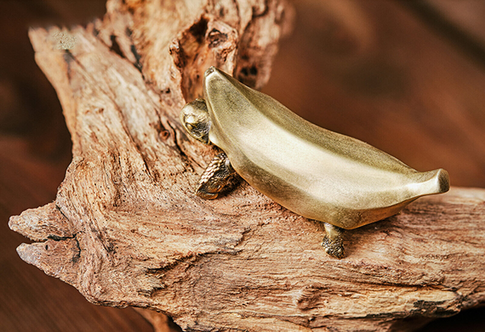 KONGZOO Brass Banana Turtle Model