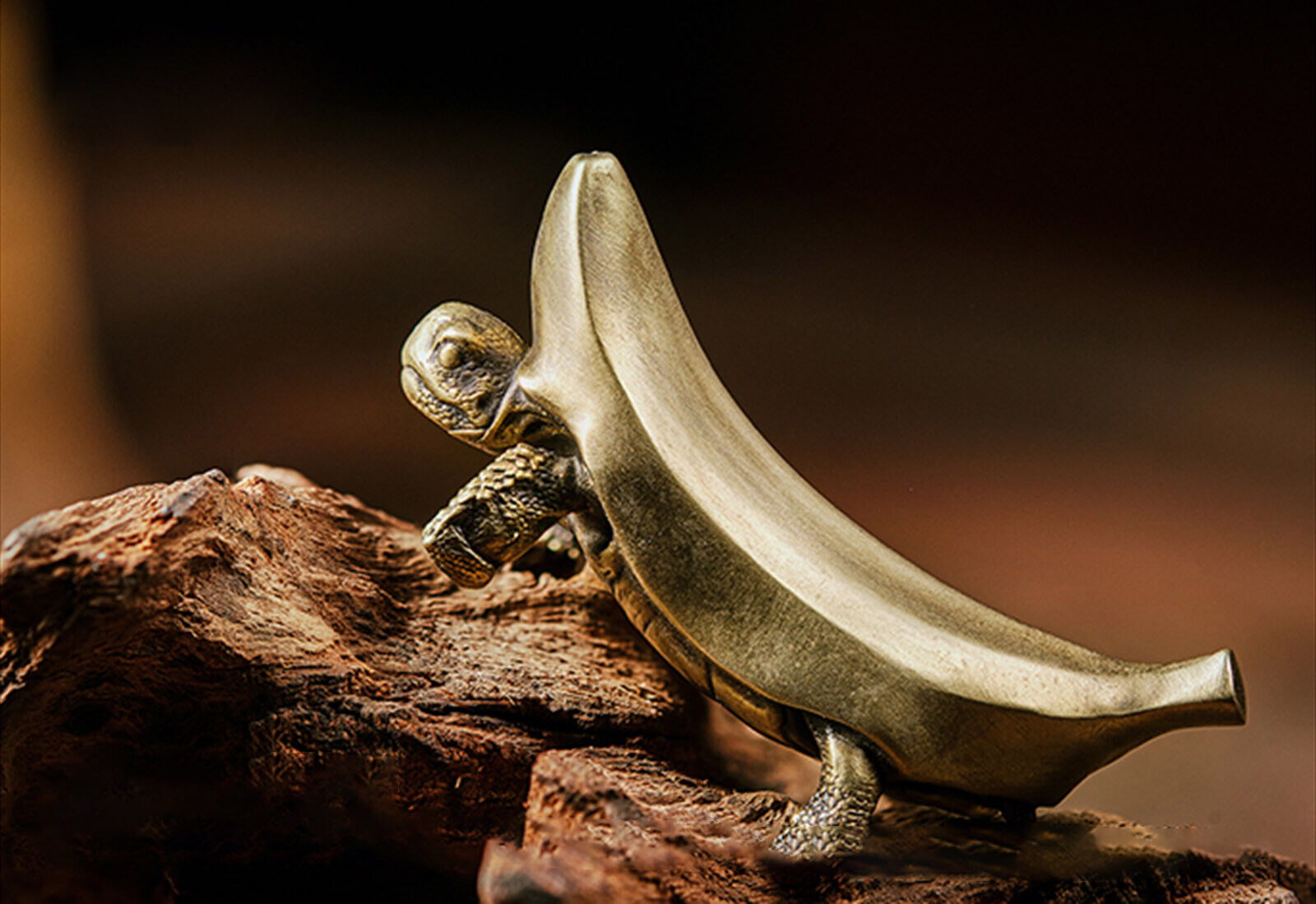KONGZOO Brass Banana Turtle Model