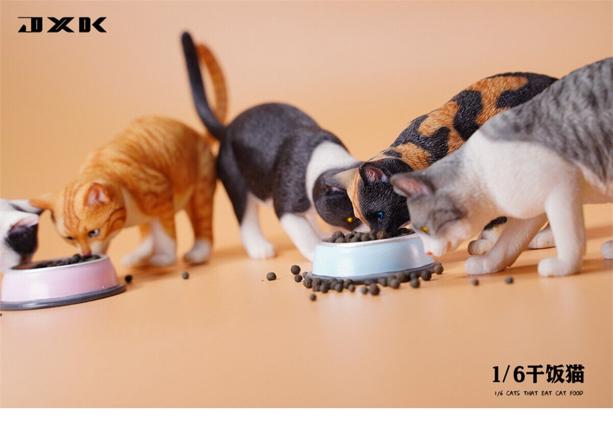 JXK 1/6 Cats That Eat Cat Food Model