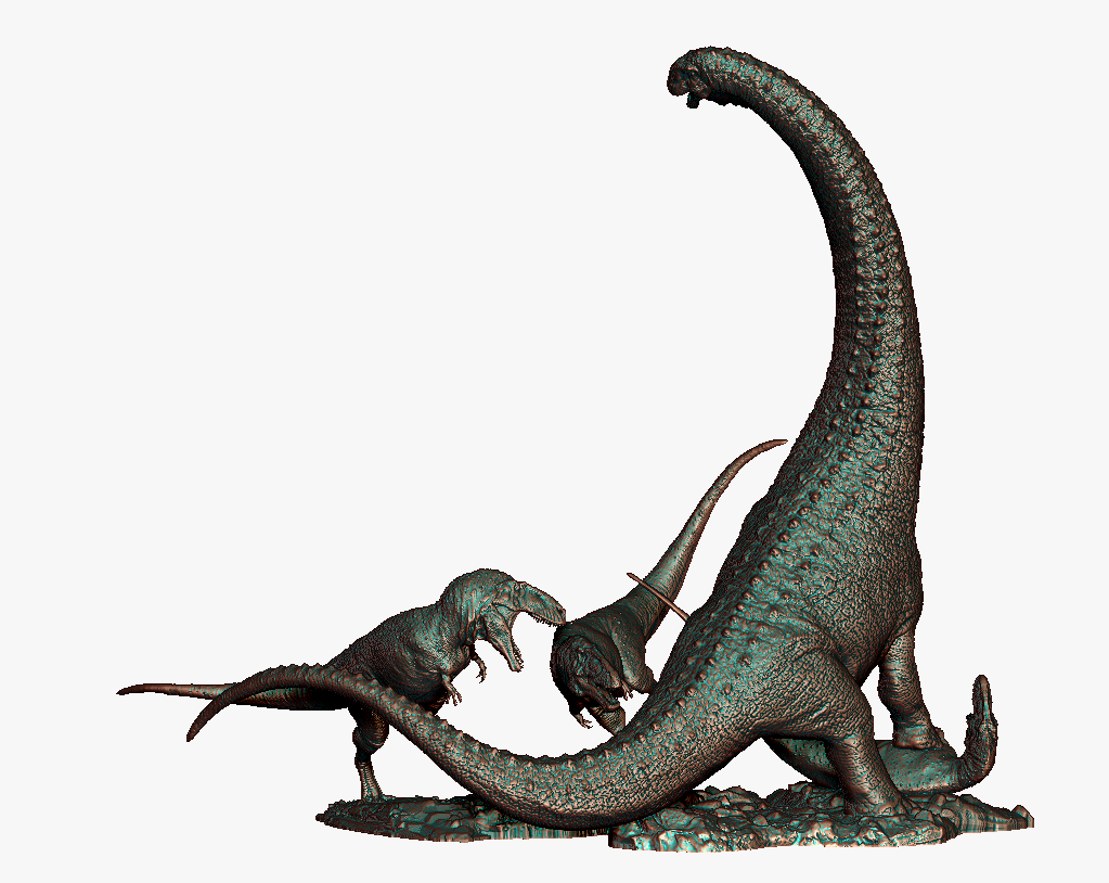 PASSION CHARGER Argentinosaurus huinculensis Fight Mapusaurus roseae Scene Dinosaur GK Statue