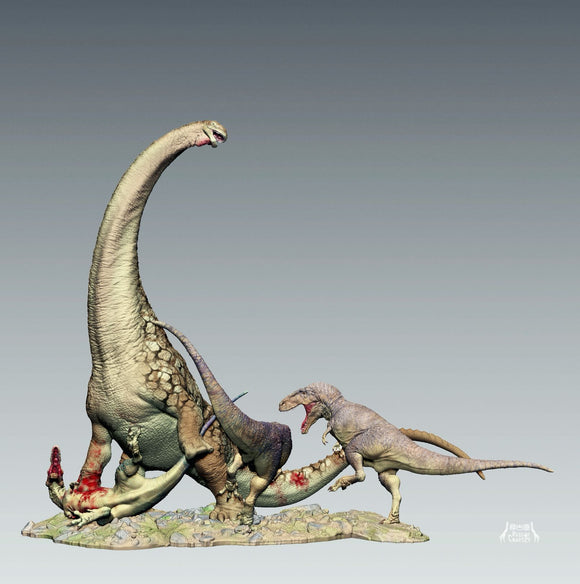 PASSION CHARGER Argentinosaurus huinculensis Fight Mapusaurus roseae Scene Dinosaur GK Statue