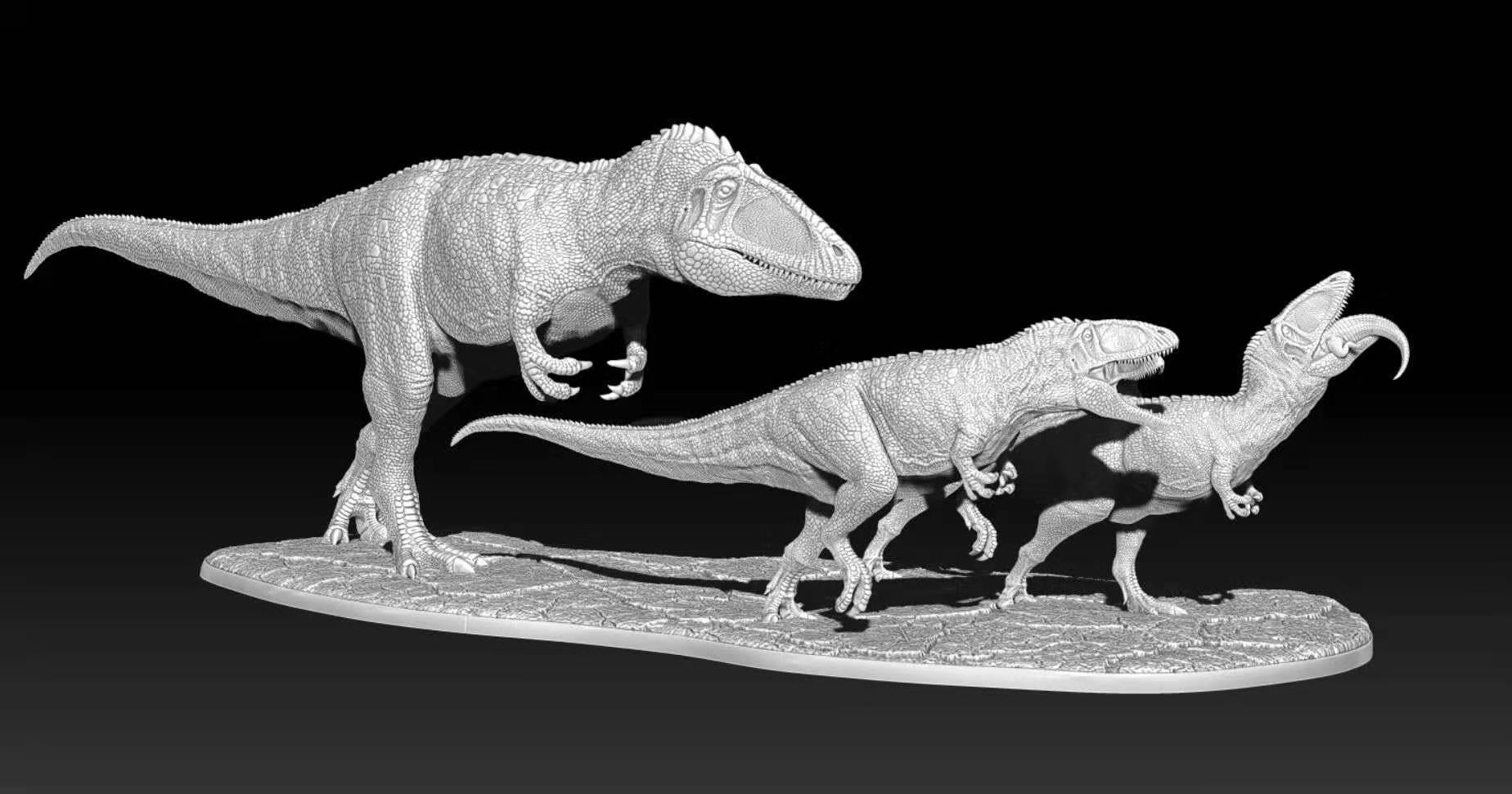 1/20 Carcharodontosaurus Family Scene Statue Unpainted GK