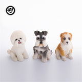 JXK Bichon Frise Schnauzer Shepherd Dog Figure