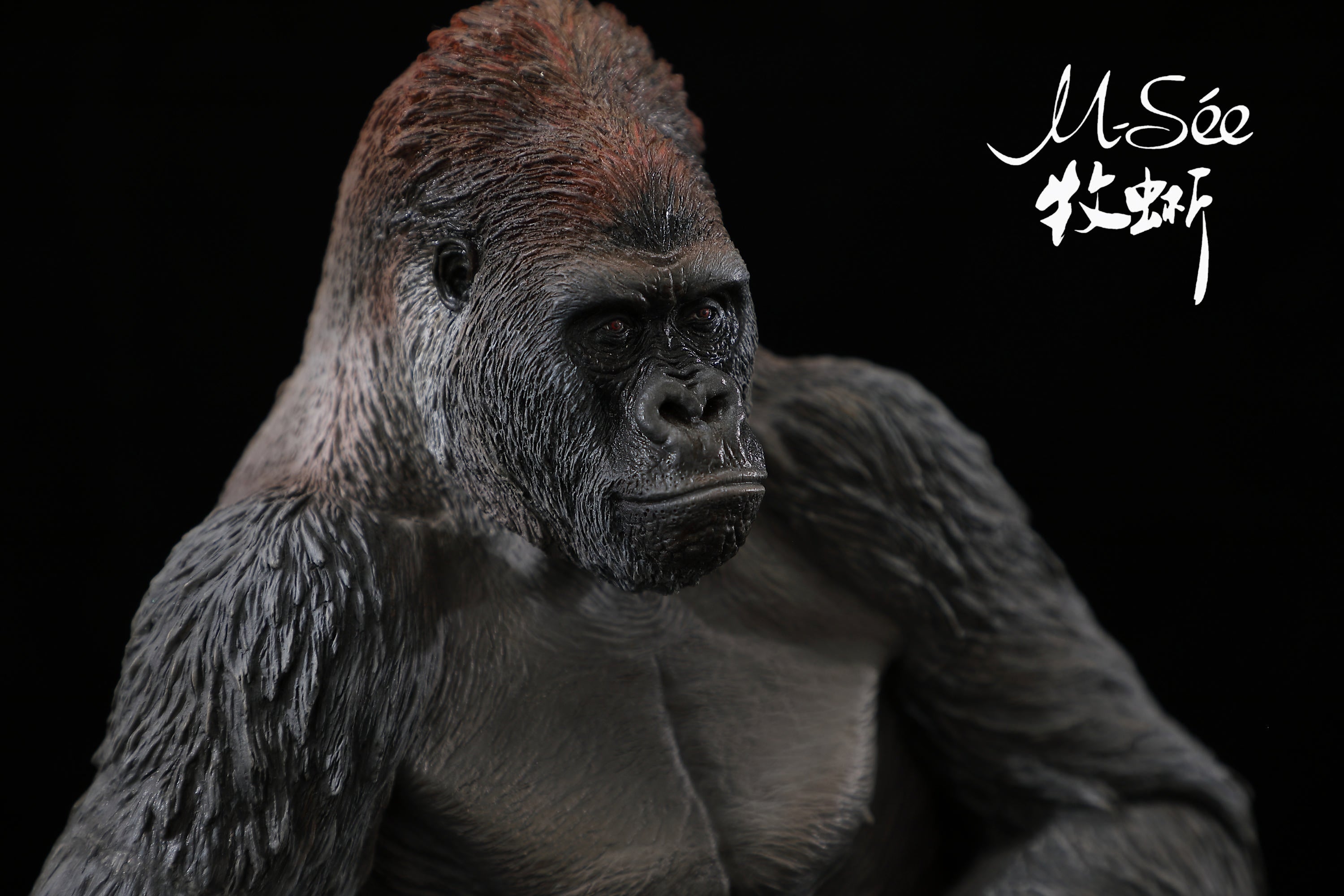 MuSee 1/6 Male Silverback Gorilla Scene Statue