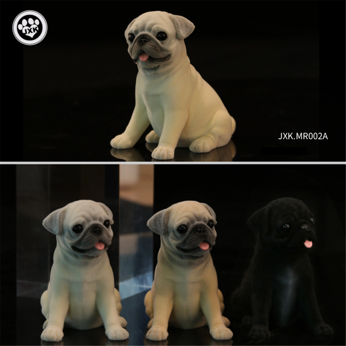 JXK Fluff Pug Dog Figure