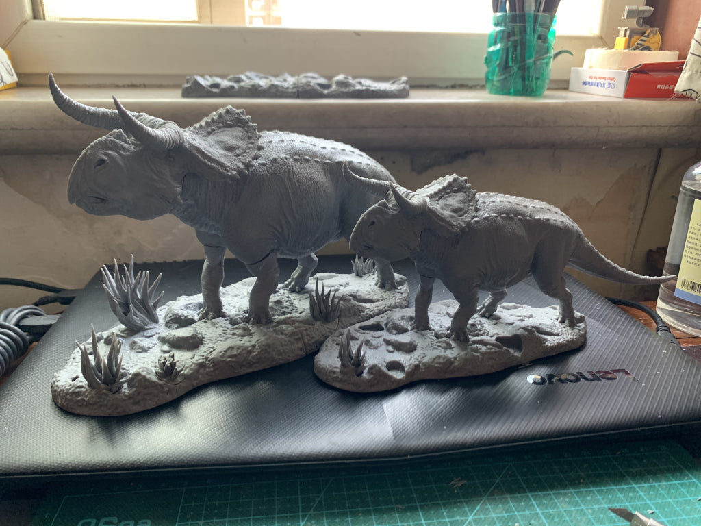Nasutoceratops Graze Pose Statue
