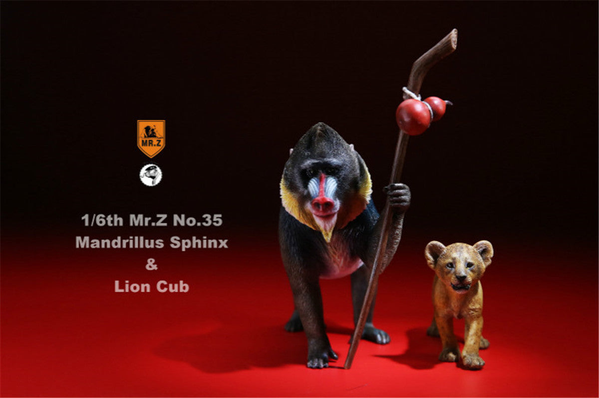 Mr.z Ratio Mandrill Sphinx Lion Cub Set Figure