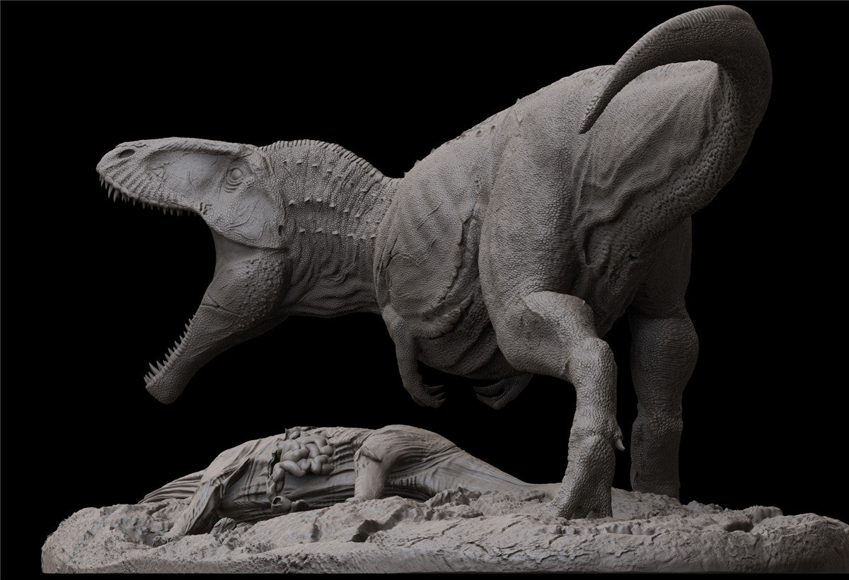 1/35 Giganotosaurus Prey Argentinosaurus Unpainted Model