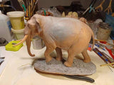 LaiZang Studio Asian Elephant Scene Model Painted Version