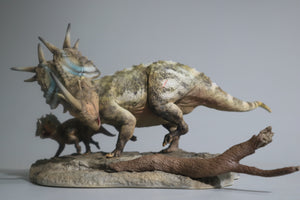 Rubeosaurus Rock Scene Statue