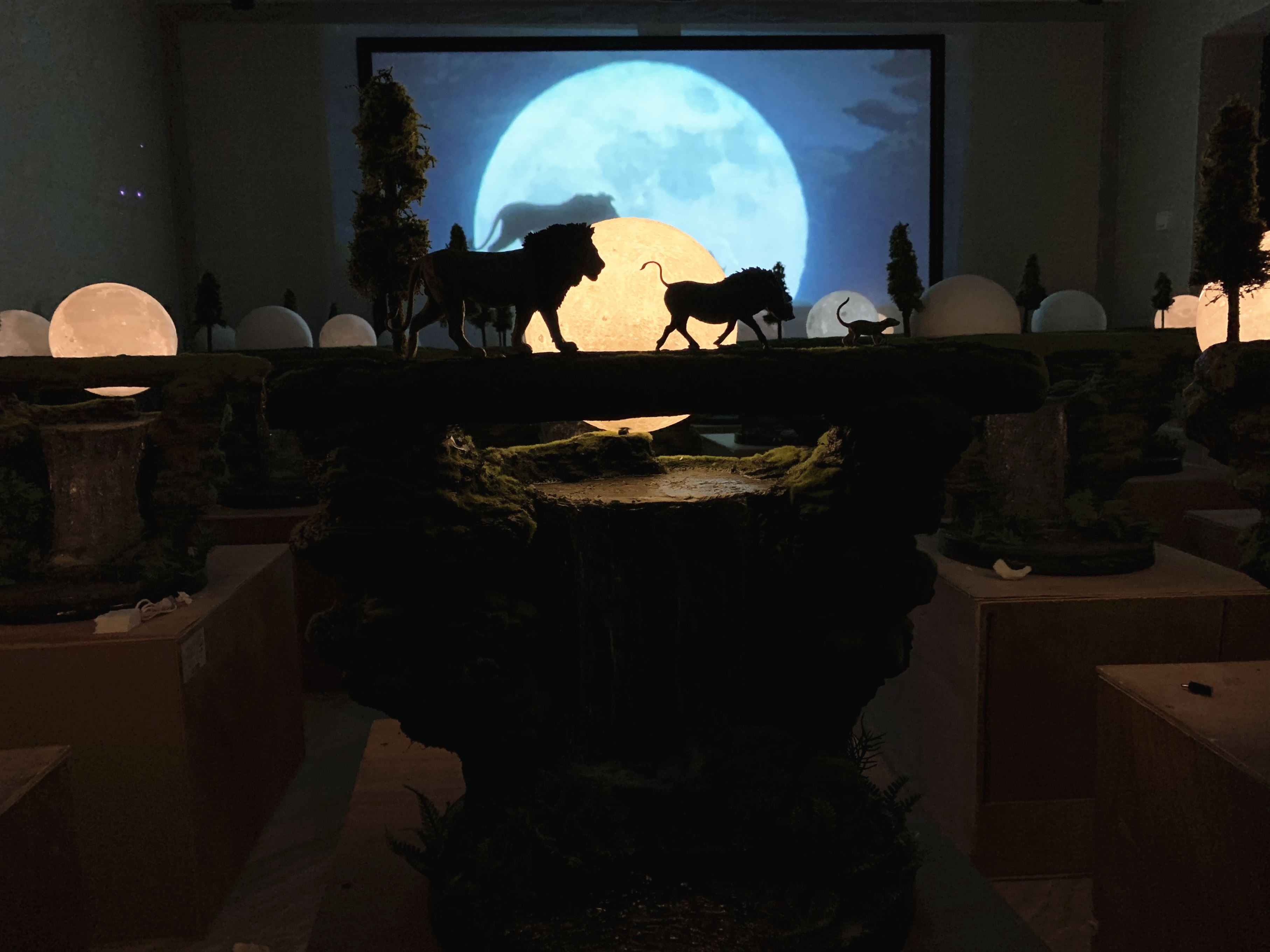 Lion Warthog Meerkat Scene Model