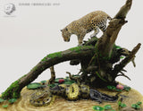 Panthera onca Eunectes Murinus Caiman Scene Model