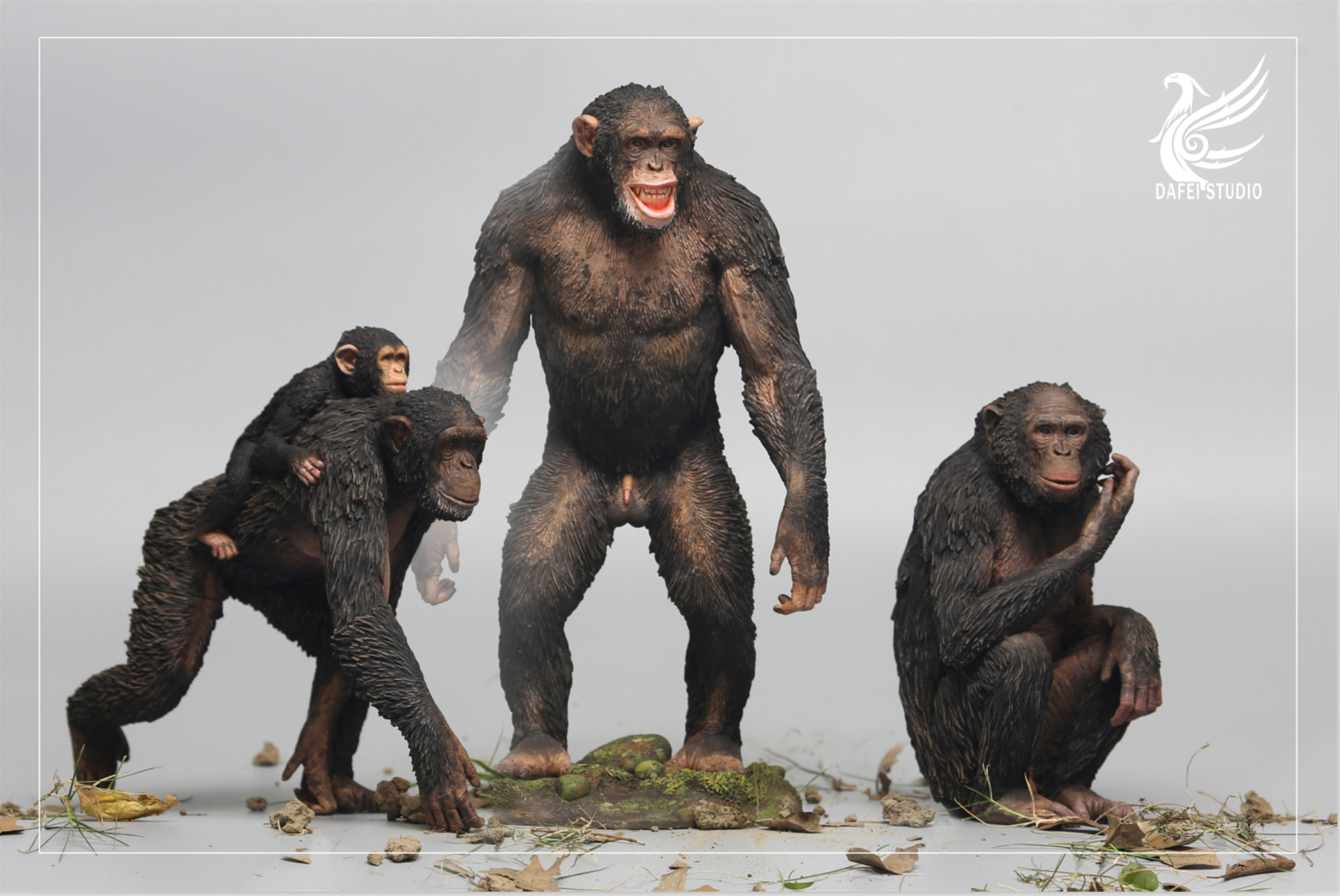 Dafei Pan troglodytes Dwarf Chimpanzee Unpainted Statue