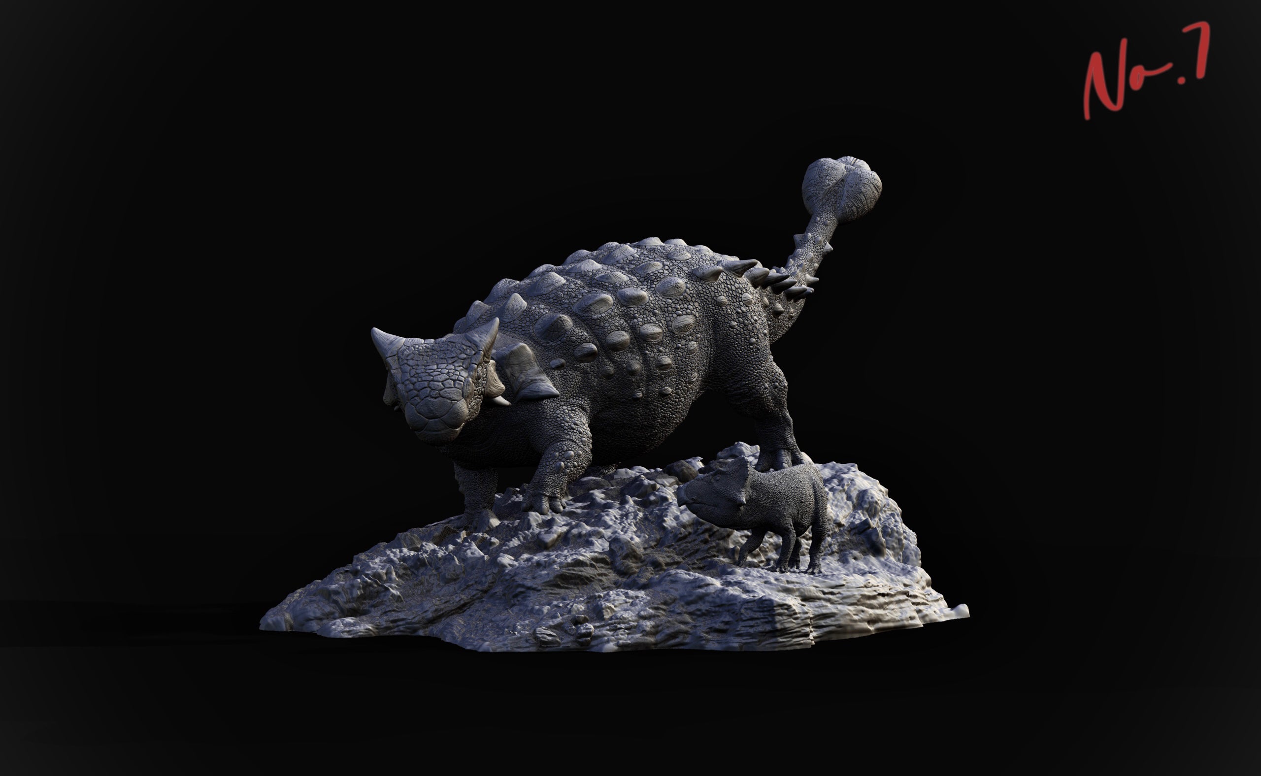 XINYAN Studio Ankylosaurus magniventris Leptoceratops Scene Model