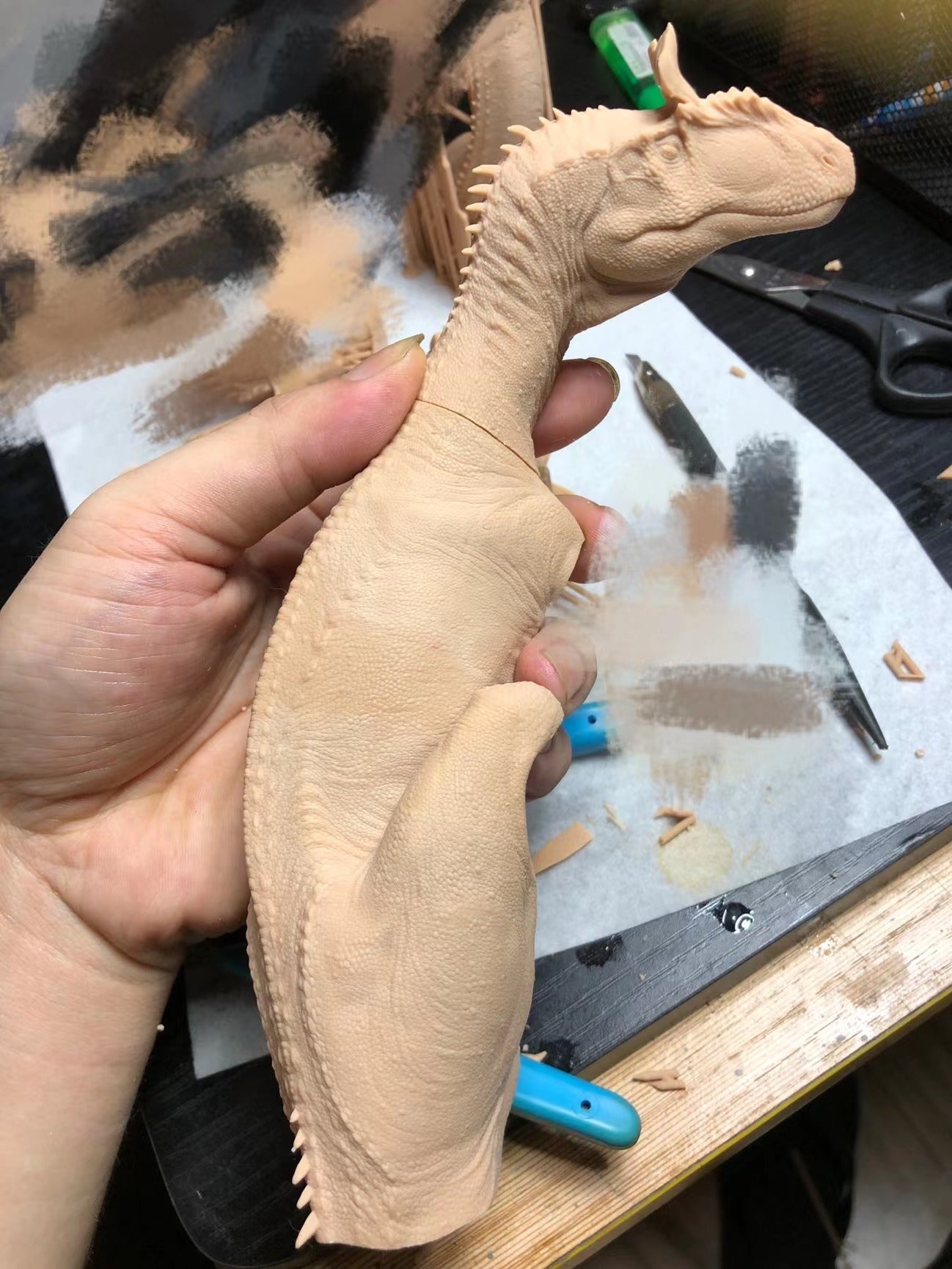 LINGHU ART STUDIO Cryolophosaurus Scene Model