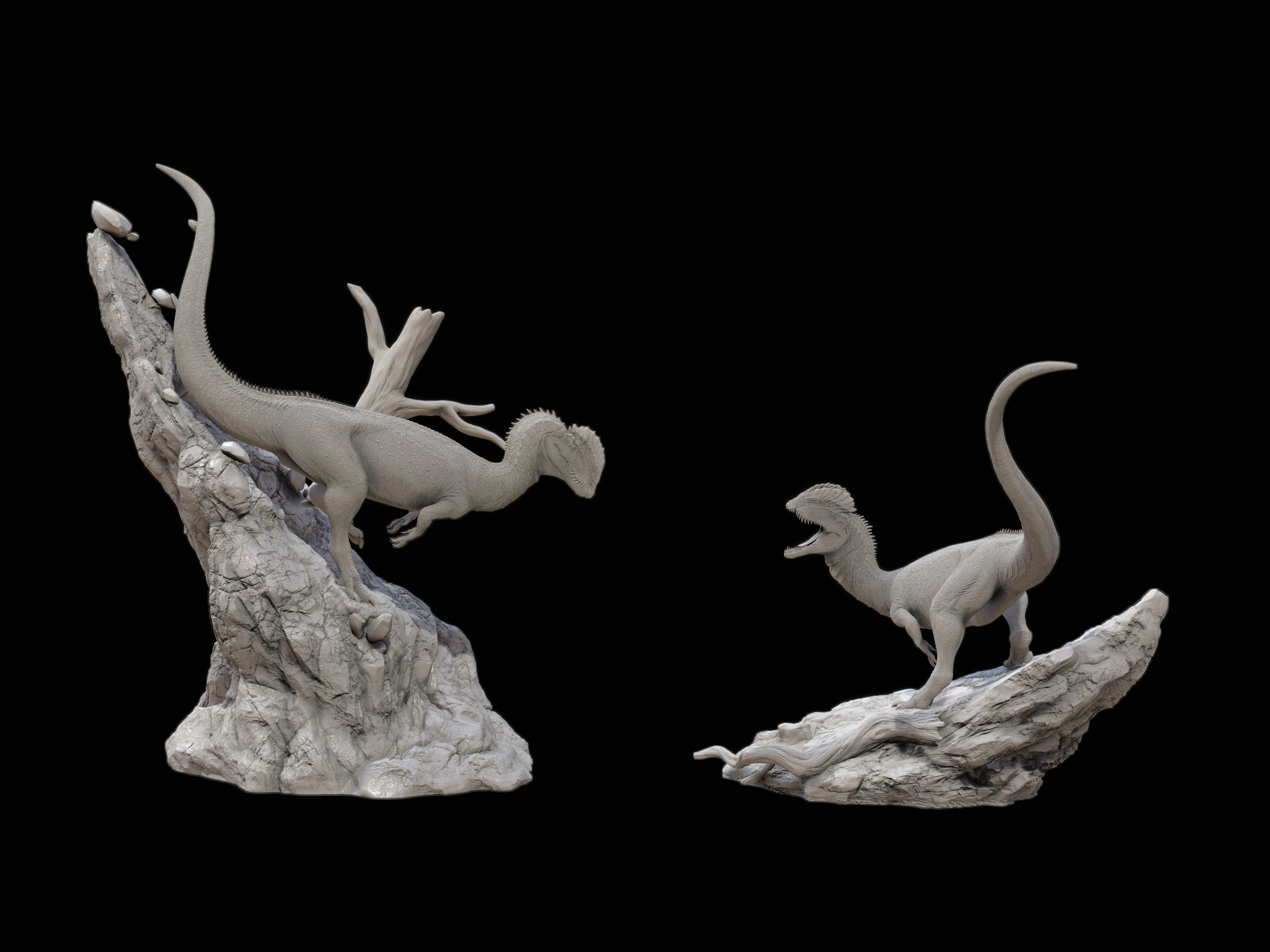 LINGHU ART STUDIO Dilophosaurus Scene Model Kit