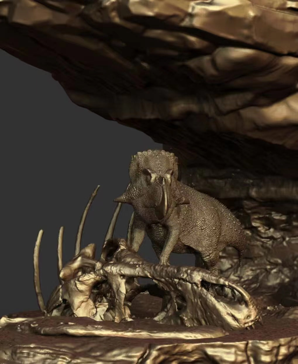 XINYAN Studio 1/18 Scale Ankylosaurus Leptoceratops Scene Model