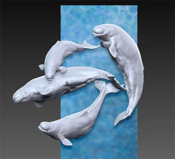 Sumeru Studio 1:10 Scale Beluga Whale Scene Model Kit