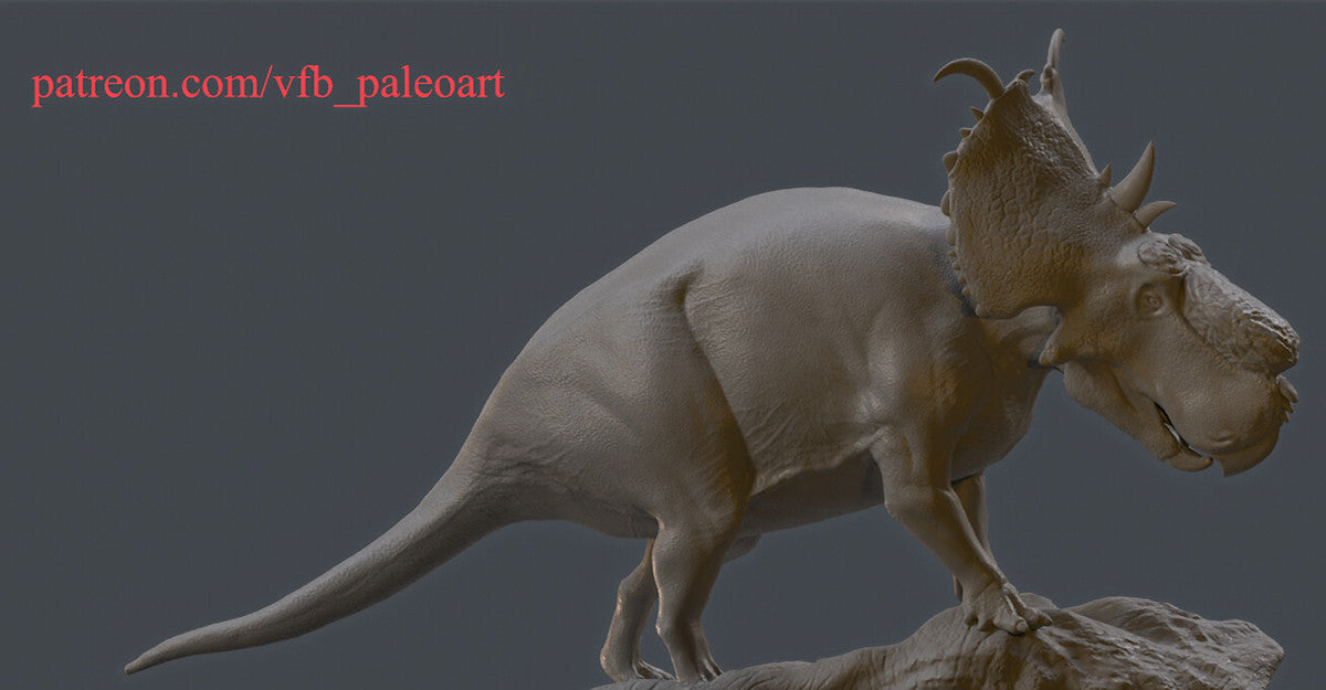 VFB Studio 1/35 Pachyrhinosaurus Scene Statue Kit