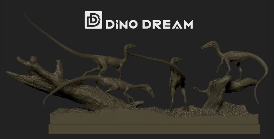 DINO DREAM 1/5 Scale Compsognathus Statue