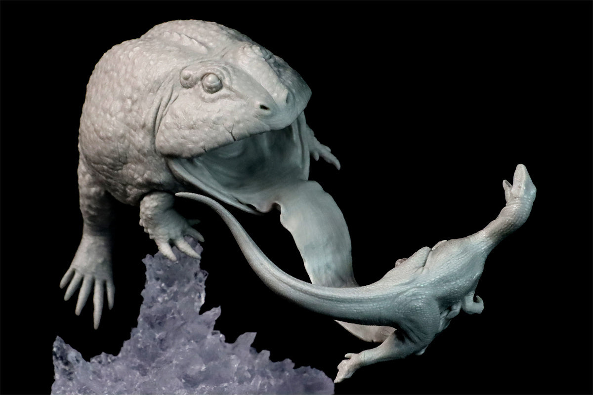 Sensen 1:5 Scale Beelzebufo Masiakasaurus Scene Statue