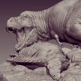 T-Rex Prey Edmontosaurus Unpainted Statue