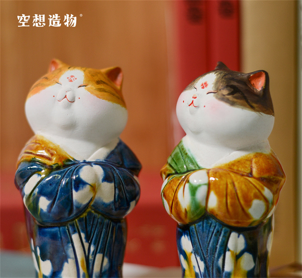 Tang Three-color Maid Cat Model
