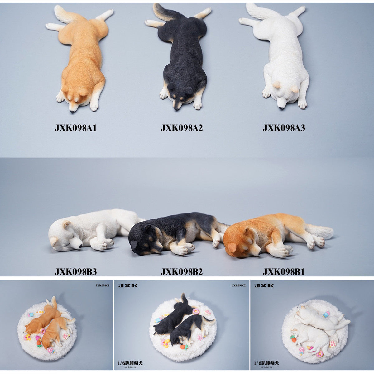 JXK 1/6 Sleeping Shiba Inu Model