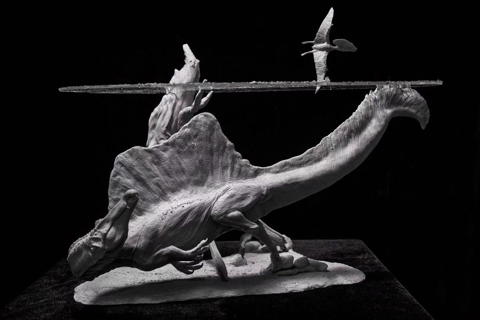 1/20 Spinosaurus Pterosaur Water Scene Statue Unpainted Kit