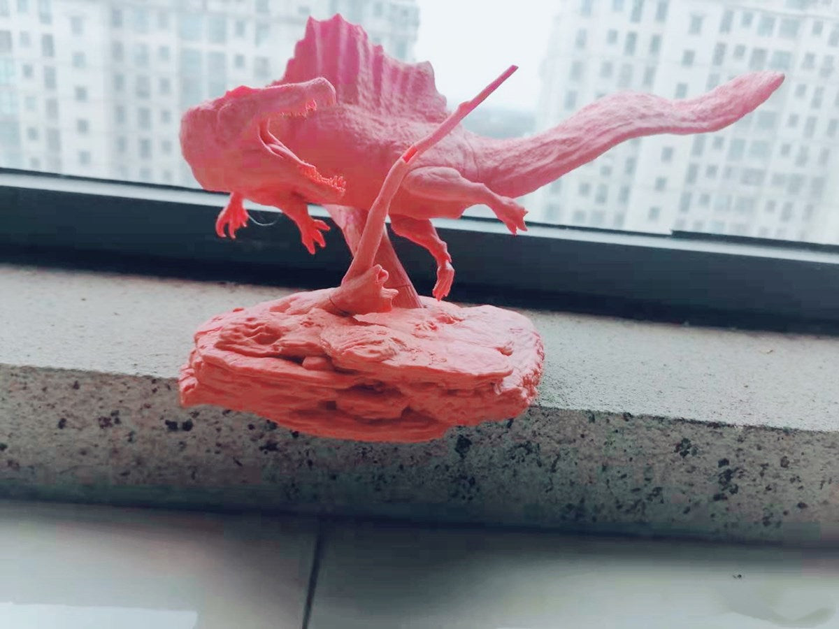 Spinosaurus Preys on Coelacanth Unpainted Figure