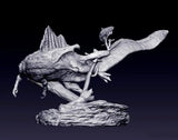 Spinosaurus Preys on Coelacanth Unpainted Figure
