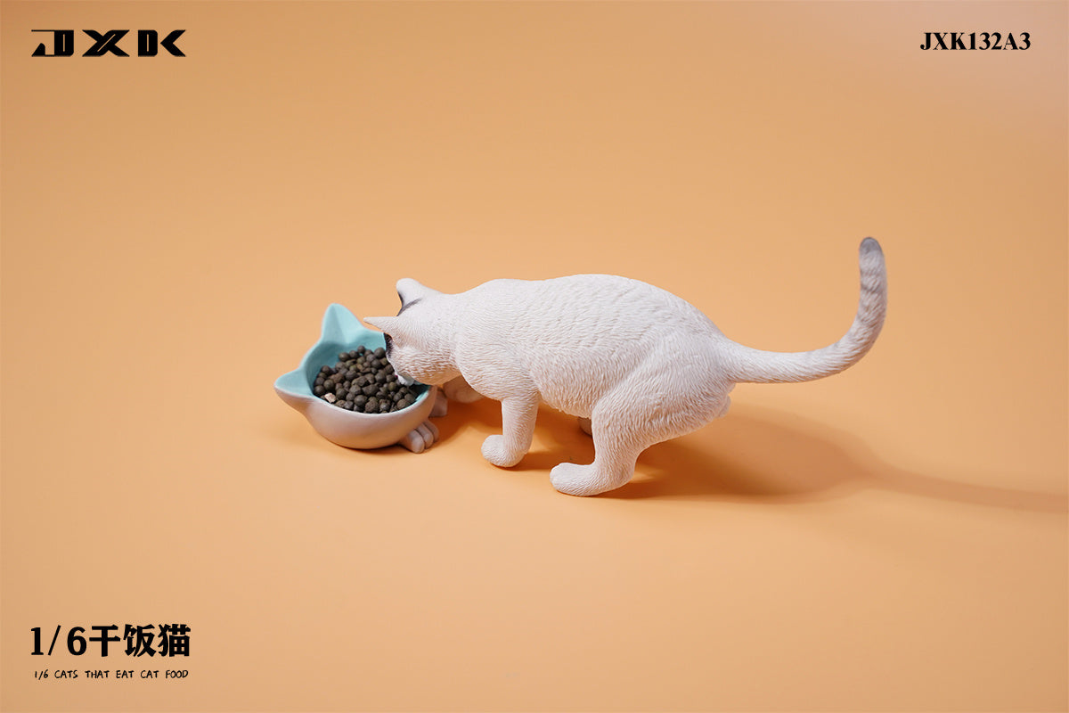 JXK 1/6 Cats That Eat Cat Food Model