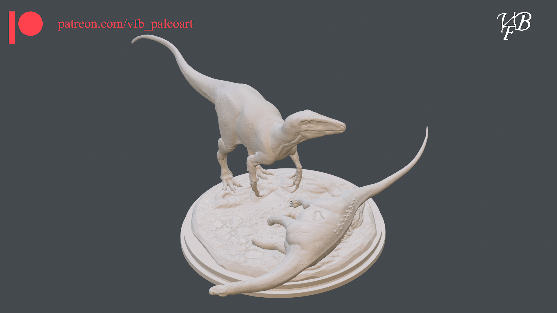 VFB Studio 1/35 Megaraptor diorama Scene Statue Kit