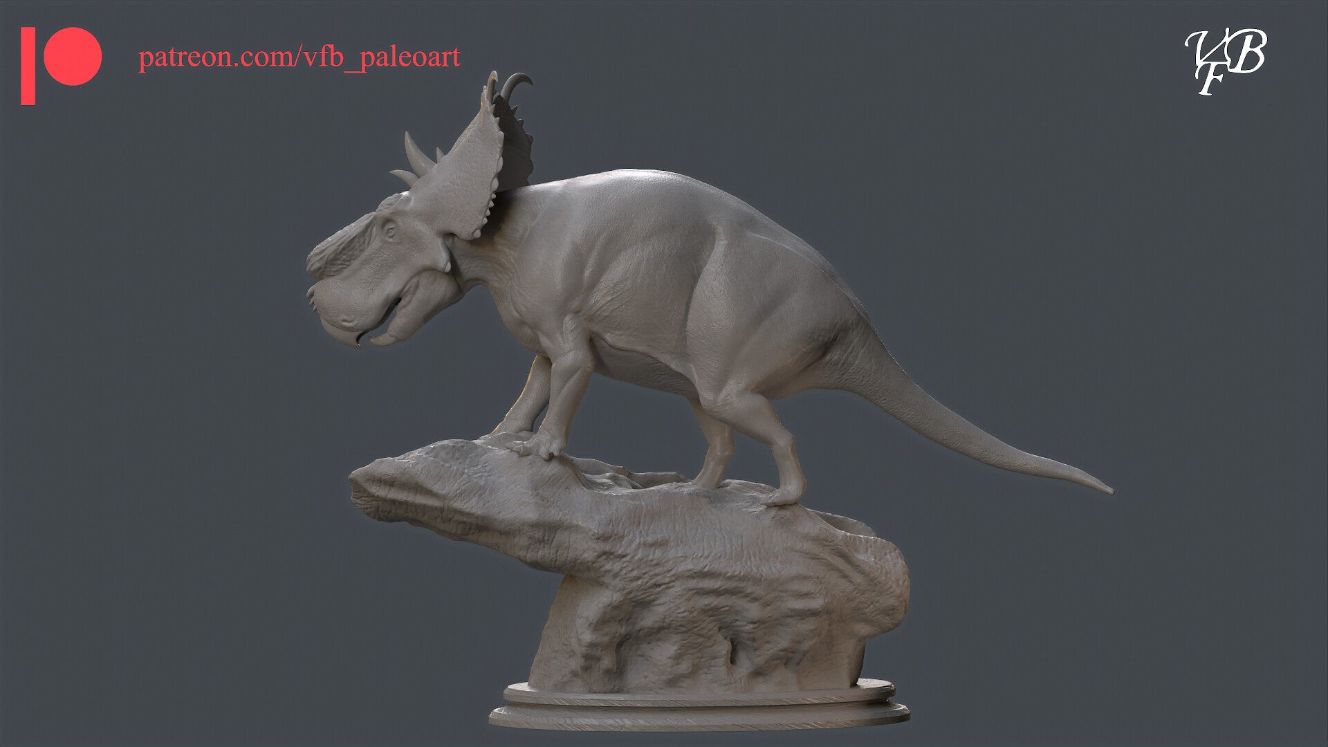 VFB Studio 1/35 Pachyrhinosaurus Scene Statue Kit