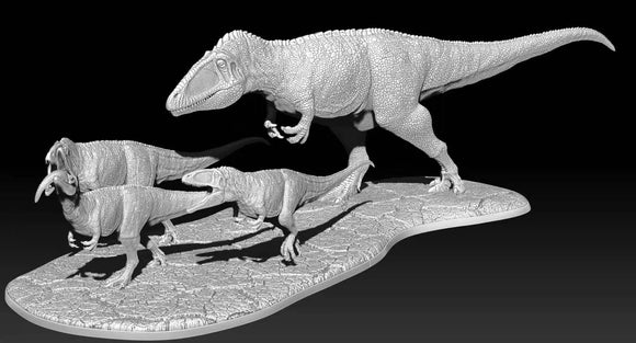 1/20 Carcharodontosaurus Family Scene Statue Unpainted GK