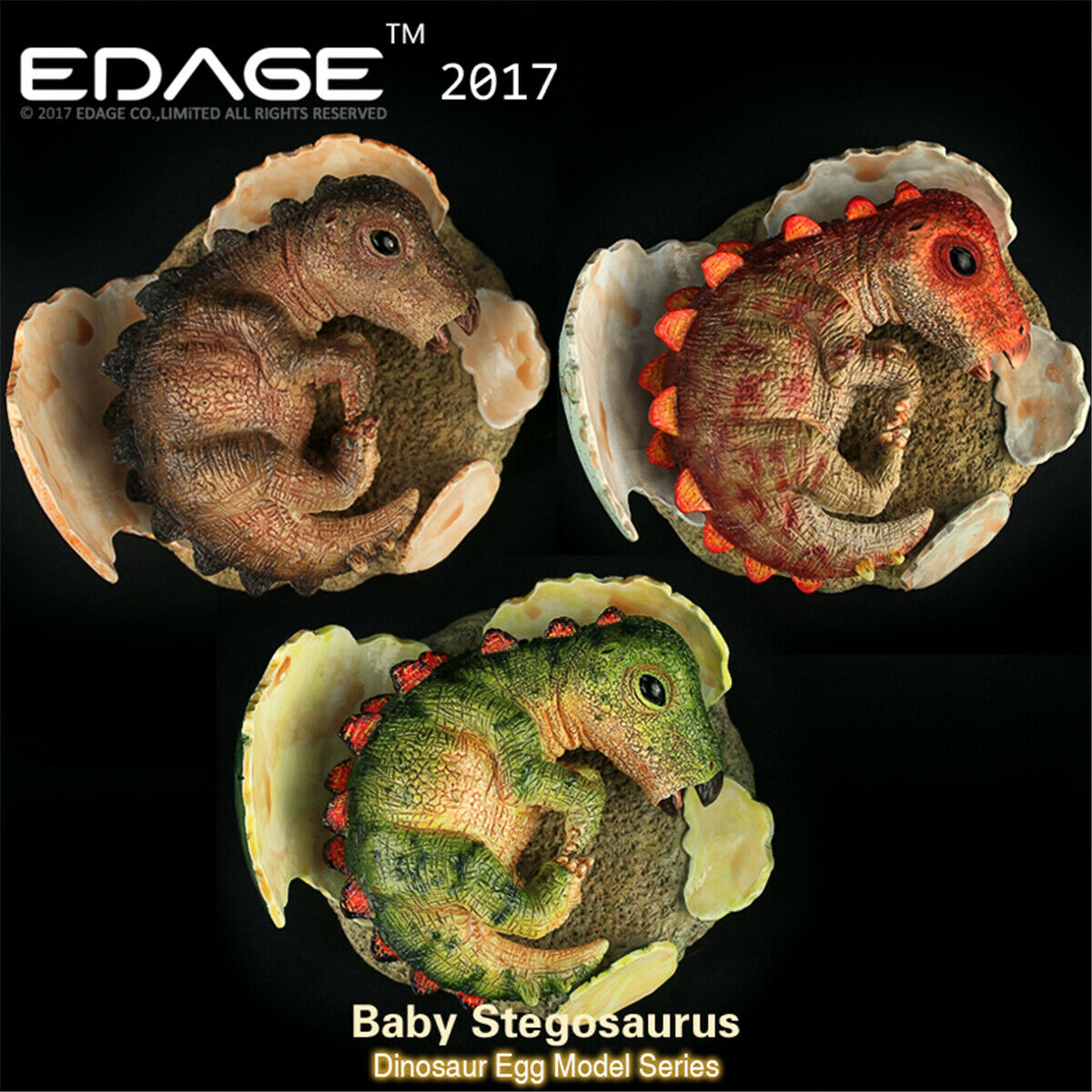 EDAGE Stegosaurus Baby Dinosaur Egg Figure